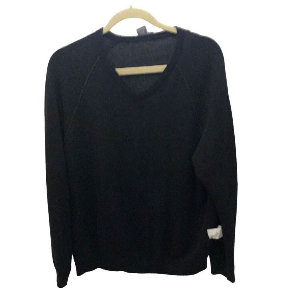 Tommy Bahama Reversible Sweater Size Medium (M) Black Grey 100% Cotton